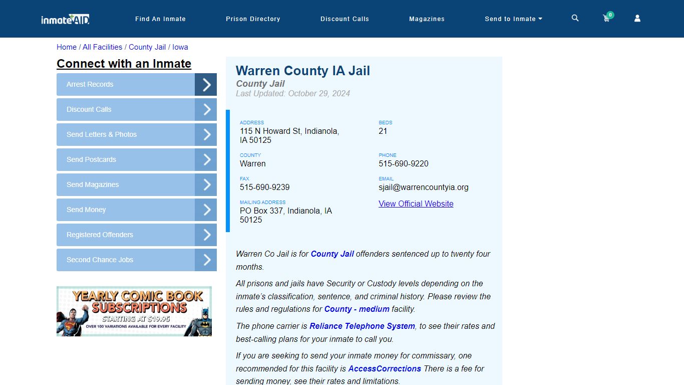 Warren County IA Jail - Inmate Locator