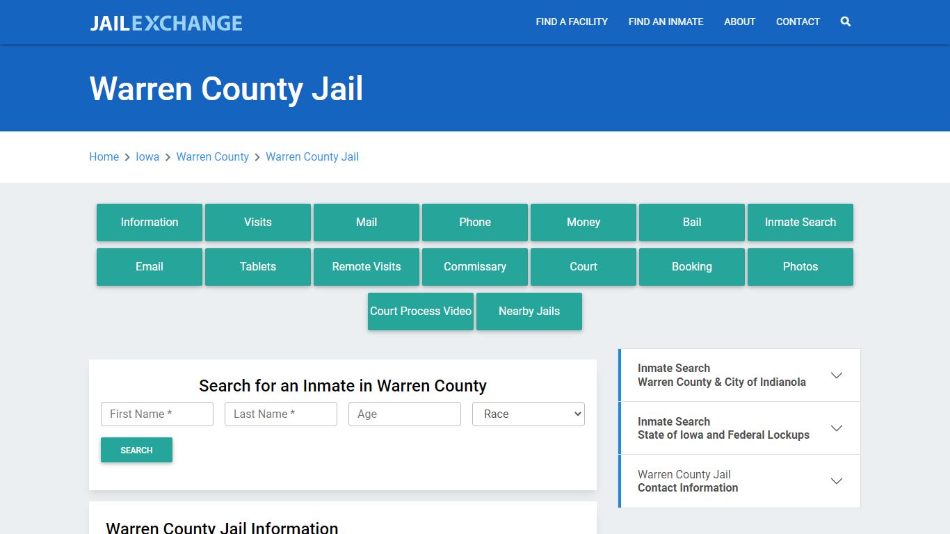 Warren County Jail Roster Lookup, IA, Inmate Search